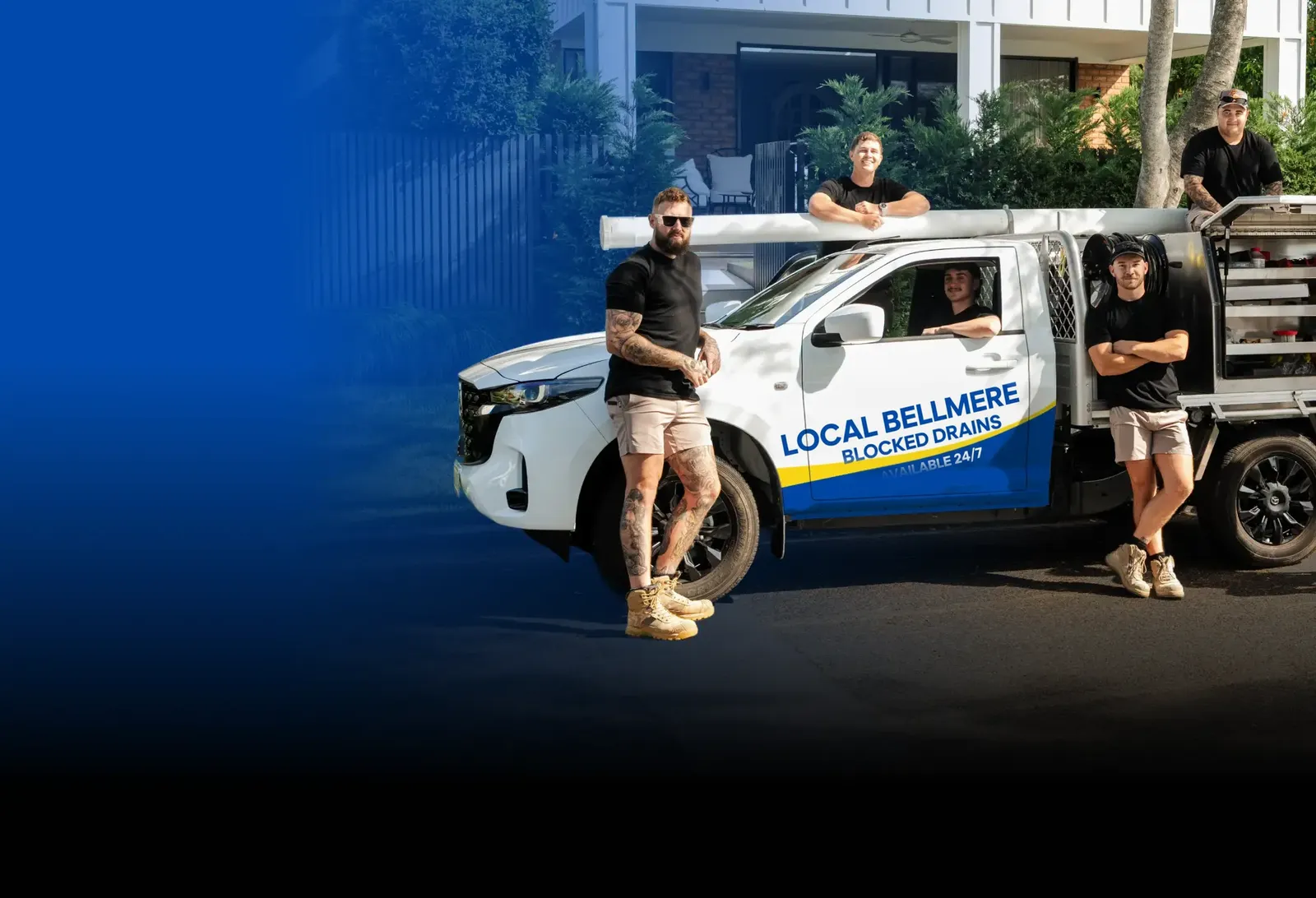 Local Bellmere Blocked Drains team with the ute